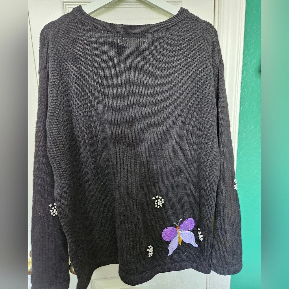 Quacker Factory Vintage Embroided Butterfly Cardigan - Picture 2 of 9